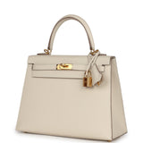 Hermès Kelly Sellier 25 Craie Epsom Accastillage Doré