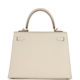 Hermès Kelly Sellier 25 Craie Epsom Accastillage Doré