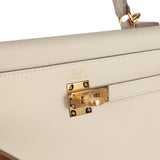 Hermès Kelly Sellier 25 Craie Epsom Accastillage Doré