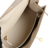Hermès Kelly Sellier 25 Craie Epsom Accastillage Doré