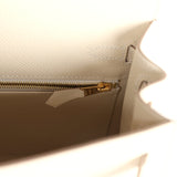 Hermès Kelly Sellier 25 Craie Epsom Accastillage Doré