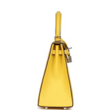 Hermès Kelly Sellier 25 Jaune De Naples Epsom Palladium Hardware