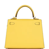 Hermès Kelly Sellier 25 Jaune De Naples Epsom Palladium Hardware