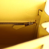 Hermès Kelly Sellier 25 Jaune De Naples Epsom Palladium Hardware