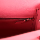 Hermes Kelly Sellier 25 Rose Azalee Epsom Palladium Hardware
