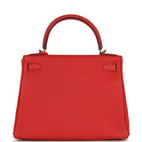 Hermès Kelly Retourné 28 Géranium Togo Finition Or