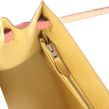 Hermès Commande Spéciale (HSS) Kelly Sellier 28 Rose Confetti et Jaune Poussin Epsom Bijouterie Palladium