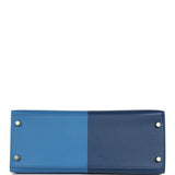 Hermès Kelly Sellier 28 Casaque Bleu profond et Mykonos Quincaillerie dorée Epsom