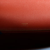 Hermès Kelly Sellier 28 Casaque Bleu profond et Mykonos Quincaillerie dorée Epsom