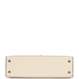 Hermes Special Order (HSS) Kelly Sellier 20 Craie and Black Epsom Permabrass Hardware