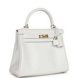Hermes Kelly Retourne 25 Neuf Blanc Swift Accastillage Doré