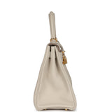 Hermès Kelly Retourné 28 Craie Togo Métal Doré