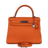 Hermès Commande Spéciale (HSS) Kelly Retourne 28 Orange Togo Bijouterie Palladium