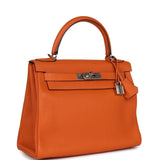 Hermès Commande Spéciale (HSS) Kelly Retourne 28 Orange Togo Bijouterie Palladium