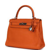 Hermès Commande Spéciale (HSS) Kelly Retourne 28 Orange Togo Bijouterie Palladium