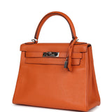 Hermès Kelly Retourné 28 Orange Togo Palladium
