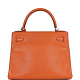 Hermès Kelly Retourné 28 Orange Togo Palladium