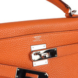 Hermès Kelly Retourné 28 Orange Togo Palladium
