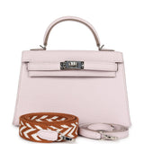 Hermes Kelly Sellier 20 Mauve Pâle Chèvre Palladium