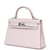 Hermes Kelly Sellier 20 Mauve Pâle Chèvre Palladium