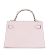 Hermes Kelly Sellier 20 Mauve Pâle Chèvre Palladium