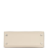 Hermès Commande Spéciale (HSS) Kelly Sellier 25 Craie et Trench Epsom Métal Palladié Brossé