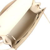 Hermès Commande Spéciale (HSS) Kelly Sellier 25 Craie et Trench Epsom Métal Palladié Brossé