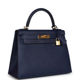 Hermès Kelly Sellier 28 Bleu Saphir Epsom Accastillage Or
