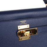 Hermès Kelly Sellier 28 Bleu Saphir Epsom Accastillage Or