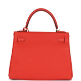 Hermès Kelly Retourné 28 Capucine Togo Bijouterie Dorée