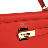 Hermès Kelly Retourné 28 Capucine Togo Bijouterie Dorée