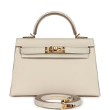 Hermès Kelly Sellier 20 Craie Epsom Accastillage Doré