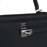 Hermes Kelly Retourne 25 Noir Togo Bijouterie Palladium