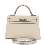 Hermès Kelly Sellier 20 Craie Epsom Accastillage Électrum