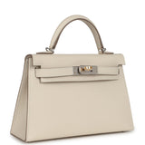 Hermès Kelly Sellier 20 Craie Epsom Accastillage Électrum