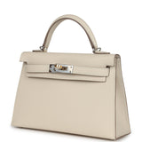 Hermès Kelly Sellier 20 Craie Epsom Accastillage Électrum