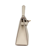 Hermès Kelly Sellier 20 Craie Epsom Accastillage Électrum
