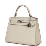 Hermès Kelly Sellier 28 Craie Epsom Métal palladié