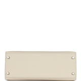 Hermès Kelly Sellier 28 Craie Epsom Métal palladié