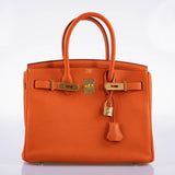 Hermès Birkin 30 Feu Togo Accastillage Doré - 2020, Y