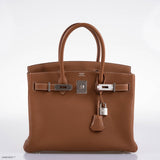 Hermès Birkin 30 Gold Togo avec finitions Palladium - 2020, Y