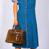 Hermès Birkin 30 Daim Veau Doblis Or Bijouterie Palladium - 2008, L Carré