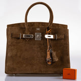 Hermès Birkin 30 Daim Veau Doblis Or Bijouterie Palladium - 2008, L Carré