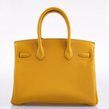 Hermès Birkin 30 Jaune Ambre Togo Accastillage Doré - 2018, C