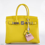 Hermès Birkin 30 Lime Epsom avec finitions Palladium - 2019, D