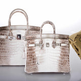 Hermès Birkin 30 Crocodile Niloticus Mat Himalaya avec Diamants et Accastillage en Or Blanc