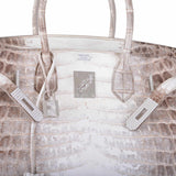 Hermès Birkin 30 Crocodile Niloticus Mat Himalaya avec Diamants et Accastillage en Or Blanc