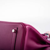 Hermes Birkin 30 Rose Pourpre Epsom avec détails Palladium - 2018, C