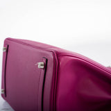 Hermes Birkin 30 Rose Pourpre Epsom avec détails Palladium - 2018, C
