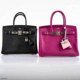 Hermes Birkin 30 Rose Pourpre Epsom avec détails Palladium - 2018, C